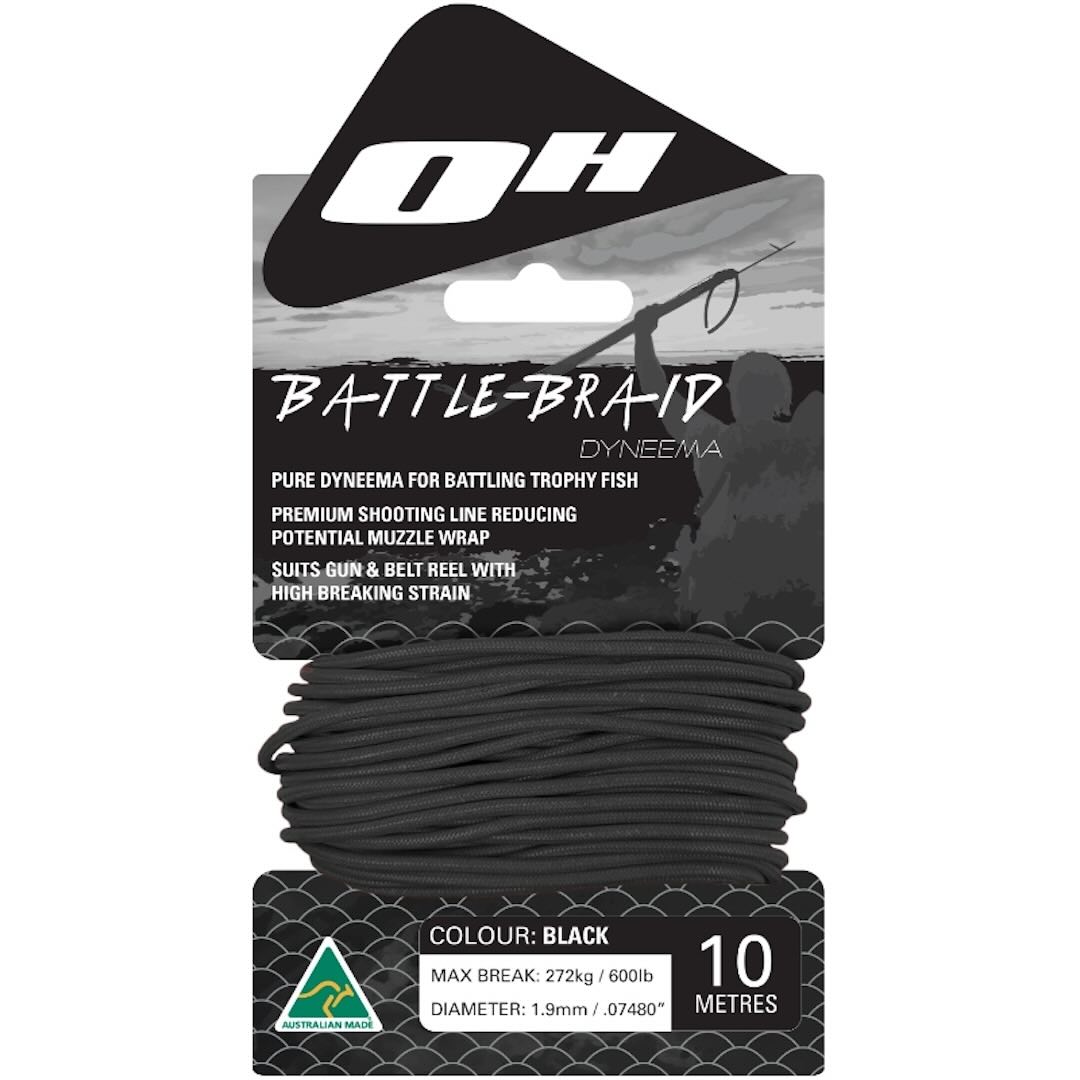 Ocean Hunter Battle Braid Dyneema Black 10m - Diversworld Spearfishing Cairns Australia