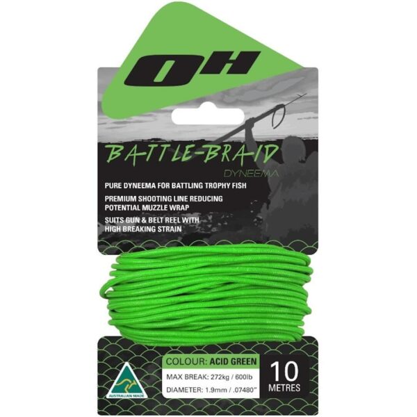 Ocean Hunter Battle Braid Dyneema Green 10m - Diversworld Spearfishing Cairns Australia