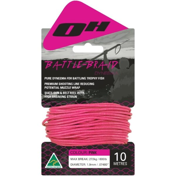 Ocean Hunter Battle Braid Dyneema Pink 10m - Diversworld Spearfishing Cairns Australia