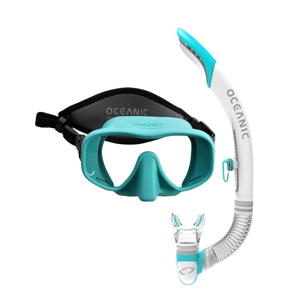 Oceanic Shadow Mask Ultra SD Snorkel Set Sea Blue - Diversworld Scuba Cairns Australia