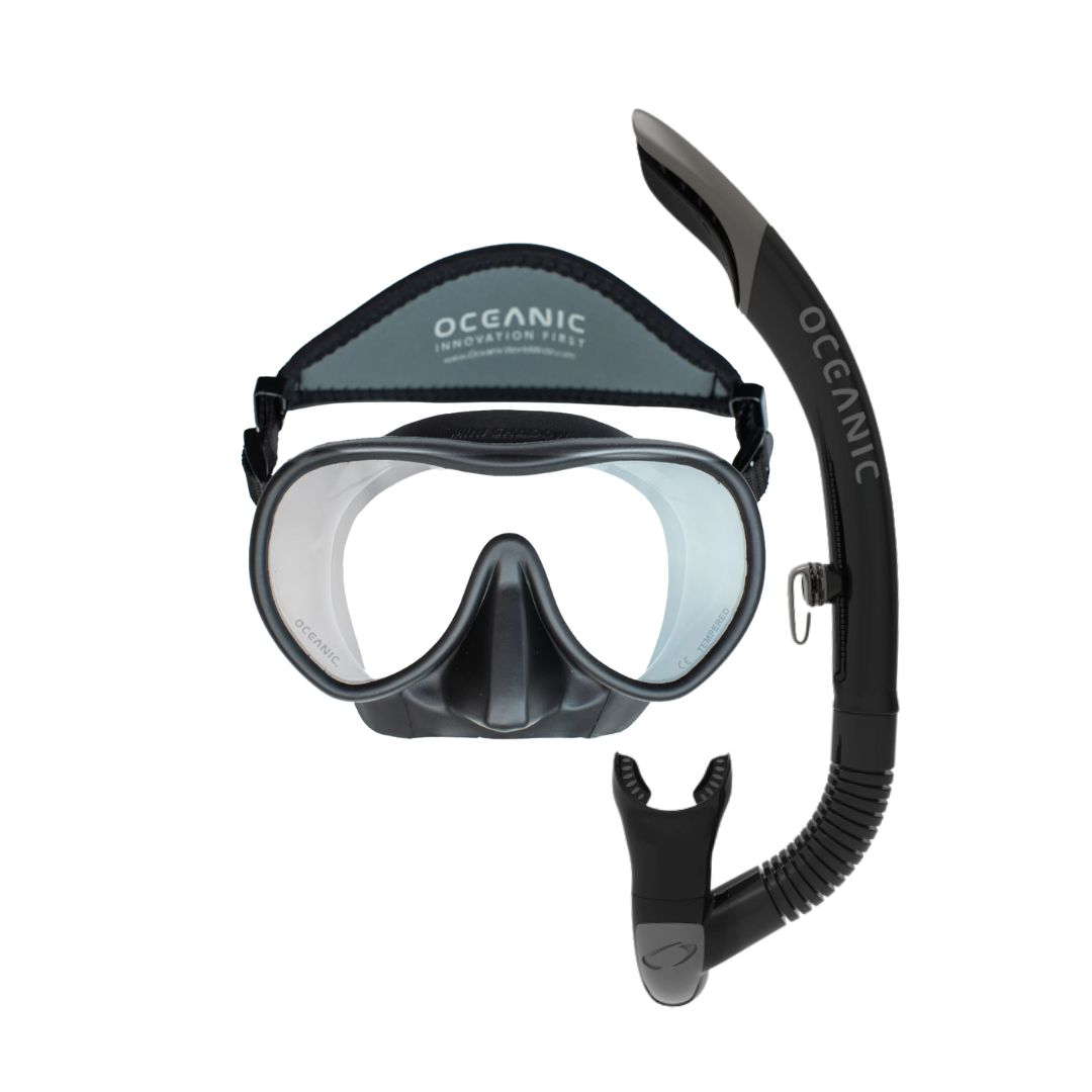 Oceanic Shadow Mini Mask Ultra SD Snorkel Set Black - Diversworld Scuba Cairns Australia