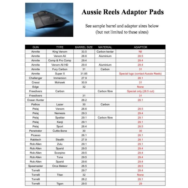 Aussie Reels Barrel Adapter - Diversworld Spearfishing Cairns Australia